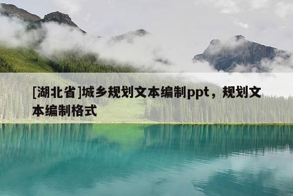[湖北省]城鄉規劃文本編制ppt，規劃文本編制格式