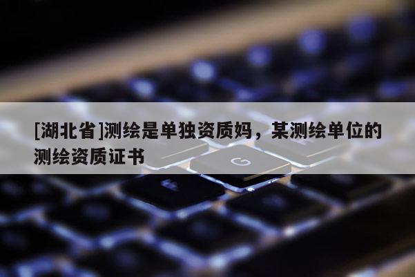 [湖北省]測繪是單獨資質媽，某測繪單位的測繪資質證書