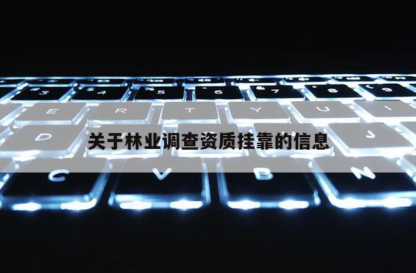關于林業調查資質掛靠的信息