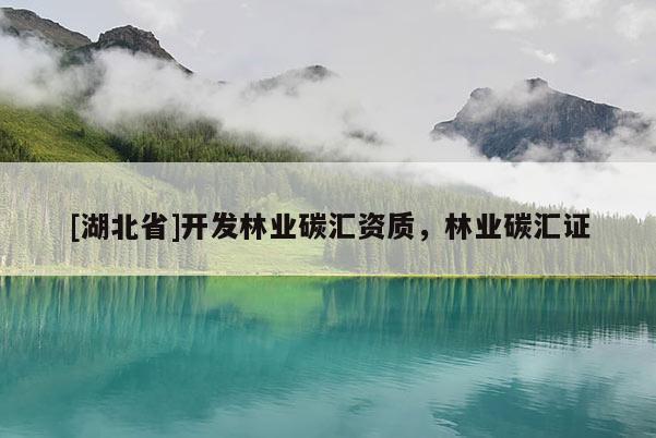 [湖北省]開發林業碳匯資質，林業碳匯證