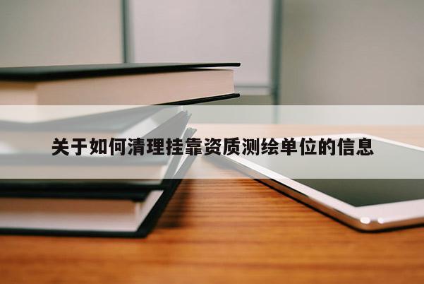關于如何清理掛靠資質測繪單位的信息