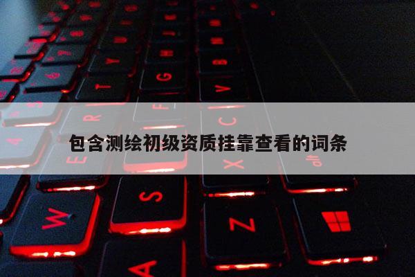 包含測(cè)繪初級(jí)資質(zhì)掛靠查看的詞條